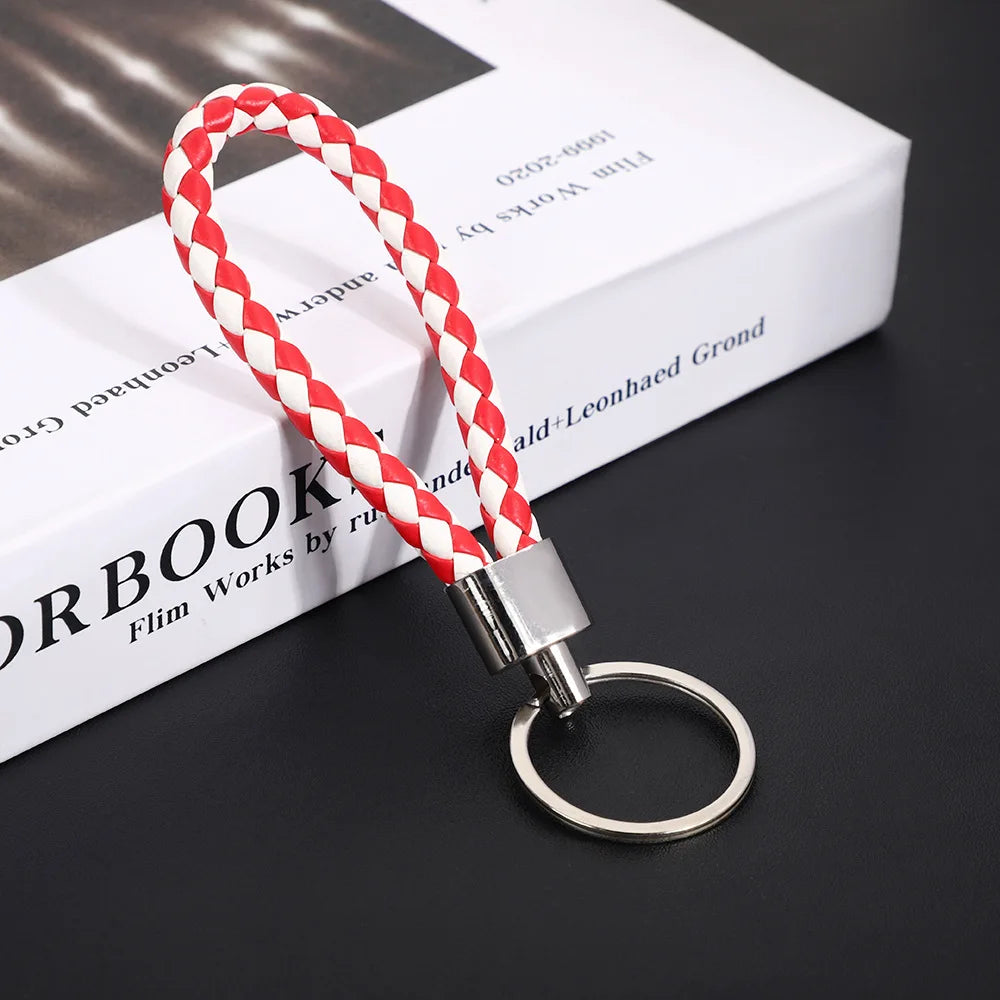 Originality PU Leather Metal Organization Rope Keychain Personality Custom Name Text Keyring Car Moto Key Ring Chain Gift - Lootquake