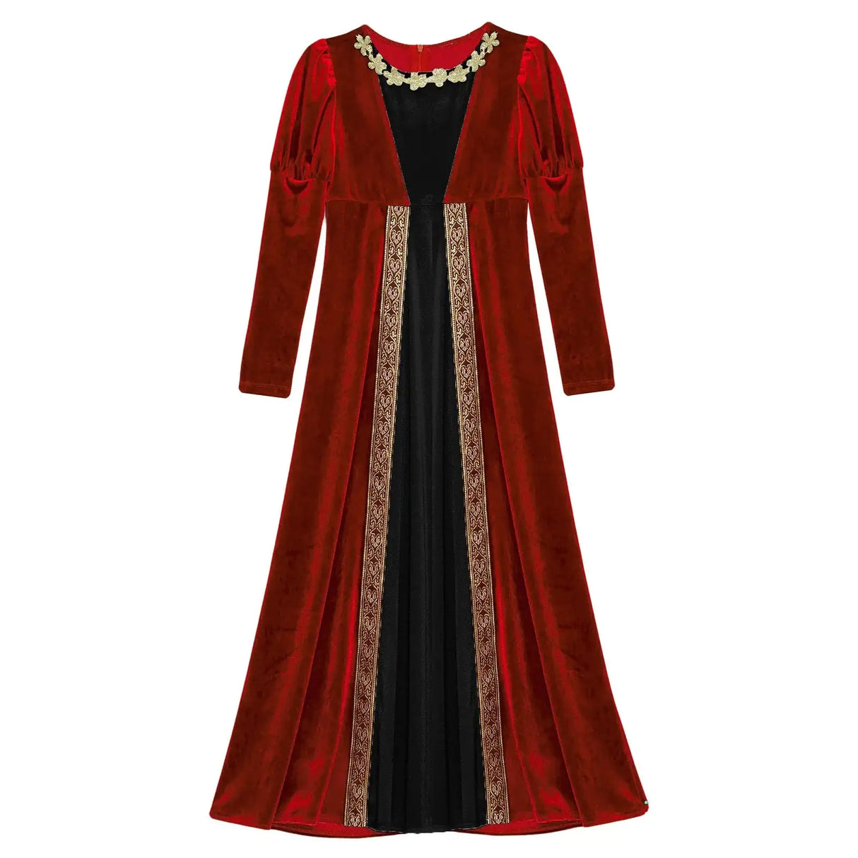 Girls Velvet Medieval Princess Dress Long Sleeve Renaissance Retro Robe Ancient Roman Long Dress for Halloween Carnival Party - Lootquake
