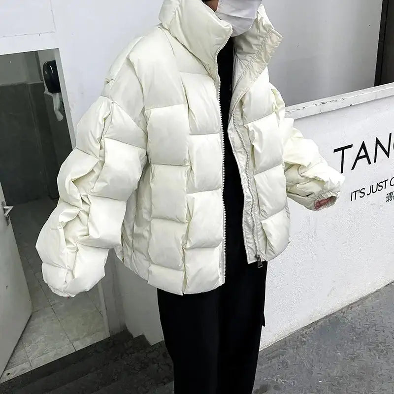 2023 Korean Fashion Thick Winter Jacket Men Parkas Jacket Men Outwear Coats Solid Stand Collar Windbreaker Cotton Padded Jacket - Lootquake