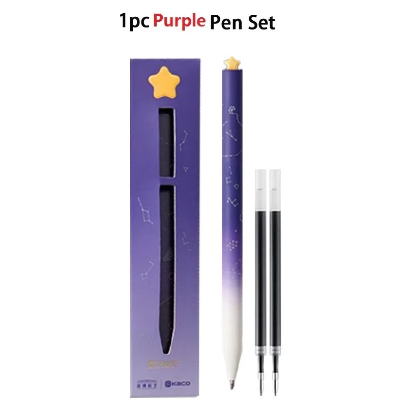 Juegos de bolígrafos de gel KACO, útiles escolares y de oficina para niños, de 0,5 mm de alta capacidad, con forma de corazón o signo del zodiaco, artículos de escritura, regalos de amor, artículos bonitos.