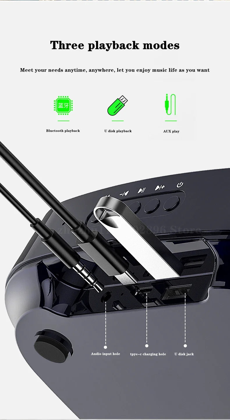 Altavoz Bluetooth de pared con interconexión TWS, batería incorporada de 4400 mAh, estéreo portátil, subwoofer estéreo envolvente 3D inalámbrico.