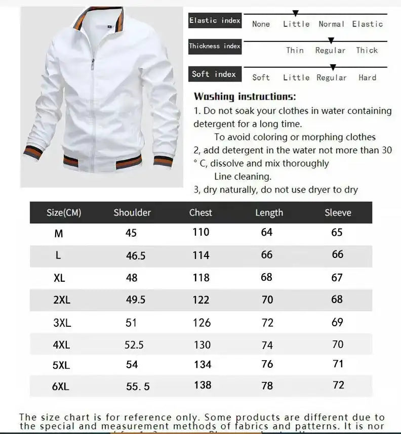 Fashion Men’s Windbreaker Jacket White Casual Jacket Men Outdoor Waterproof Sports Coat Spring Summer Bomber jacket Men Clothing - Lootquake
