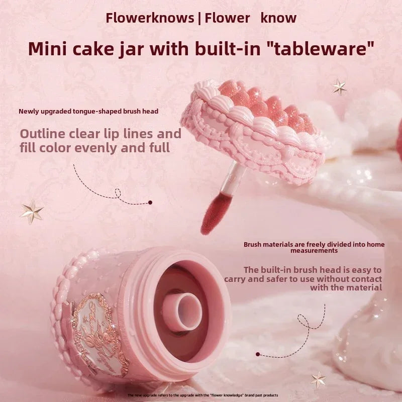 Rouge à lèvres Flowerknows Strawberry Cupid Cake Matte Velvet Lipgloss Lip Mud Makeup Korean Flower Know Lip Cream pour filles et femmes