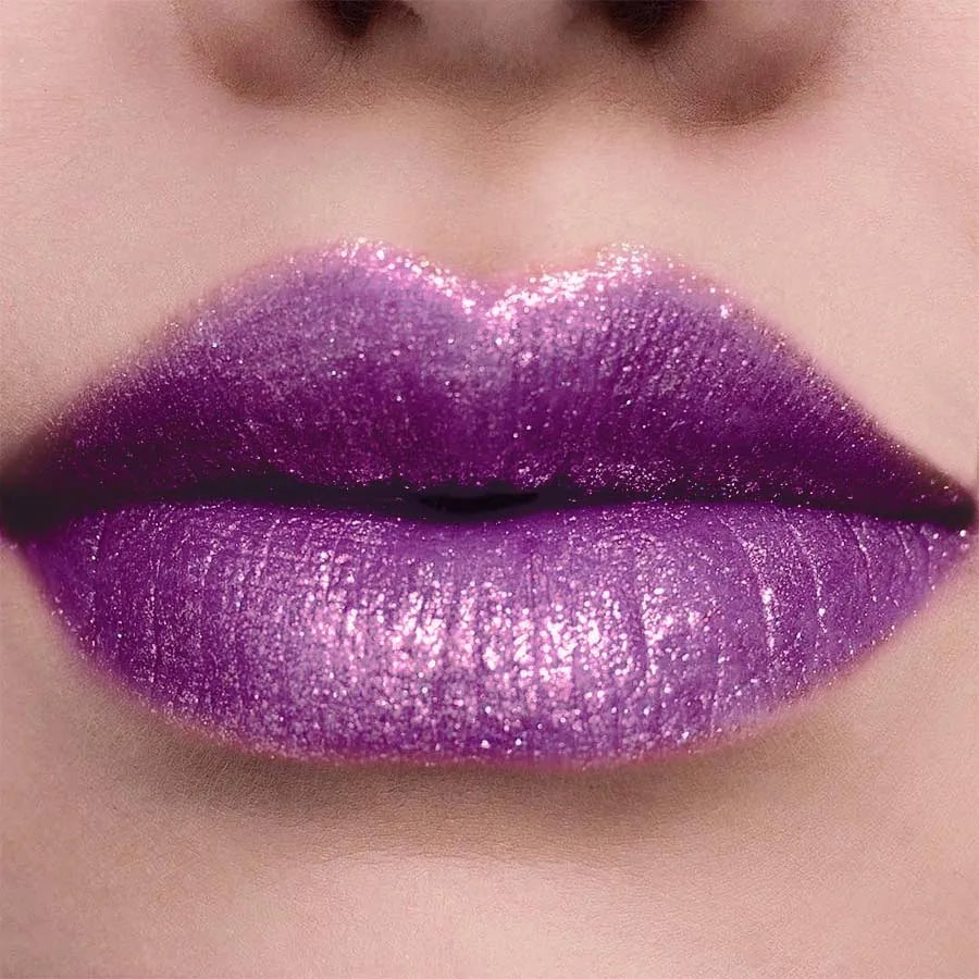 Rouge à lèvres pailleté violet Diamond Shimmer, longue tenue, waterproof, pour femmes et filles, maquillage et cosmétiques