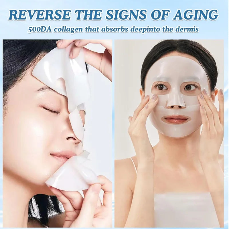 Mascarilla facial de biocolágeno (1/3/5/10 unidades), antiarrugas, aclara líneas finas, reafirma la piel, antiedad, ilumina, cuidado de la piel, cosmética coreana.