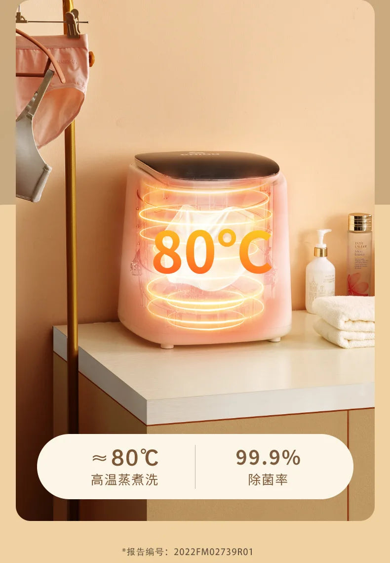 Mini machine à laver portable entièrement automatique, séchage domestique intégré pour sous-vêtements