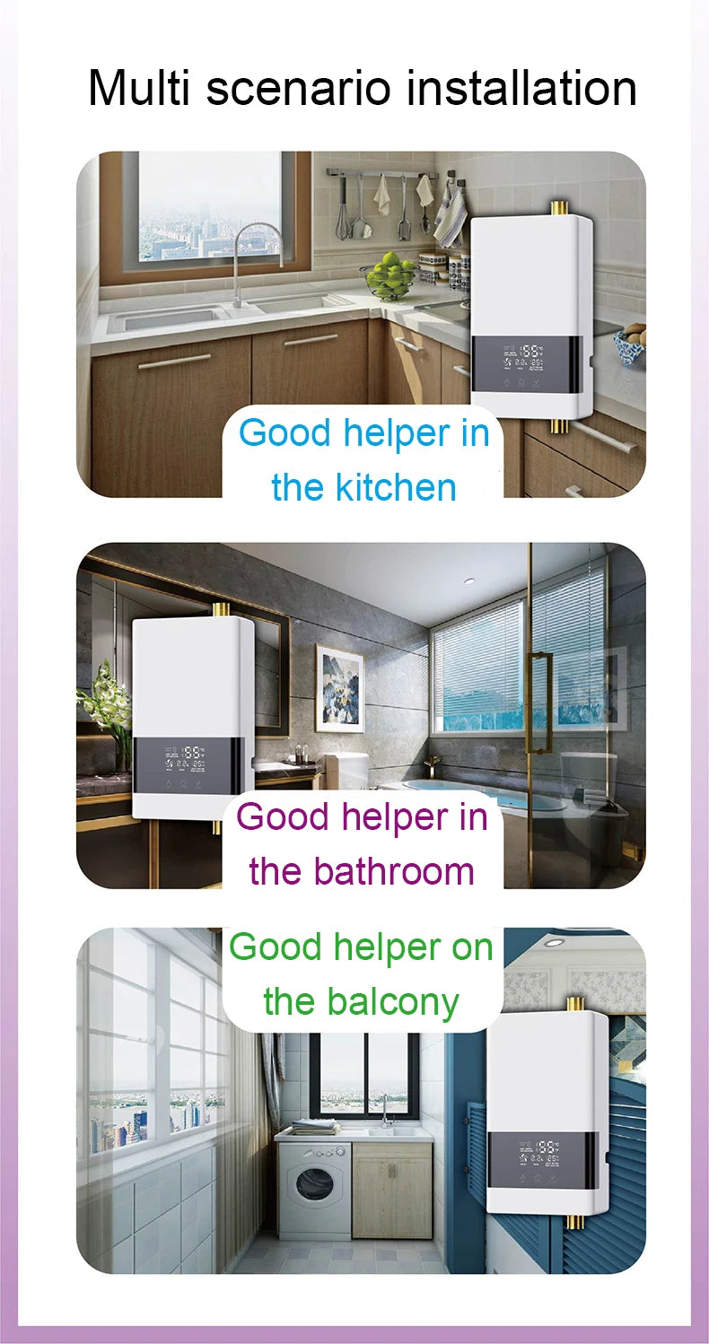 Chauffe-eau électrique instantané sans réservoir à distance pour cuisine, robinet de chauffage instantané, robinet de salle de bain, réglage de la température de la douche