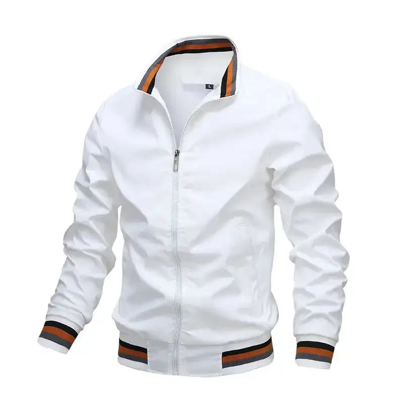 Fashion Men’s Windbreaker Jacket White Casual Jacket Men Outdoor Waterproof Sports Coat Spring Summer Bomber jacket Men Clothing - Lootquake