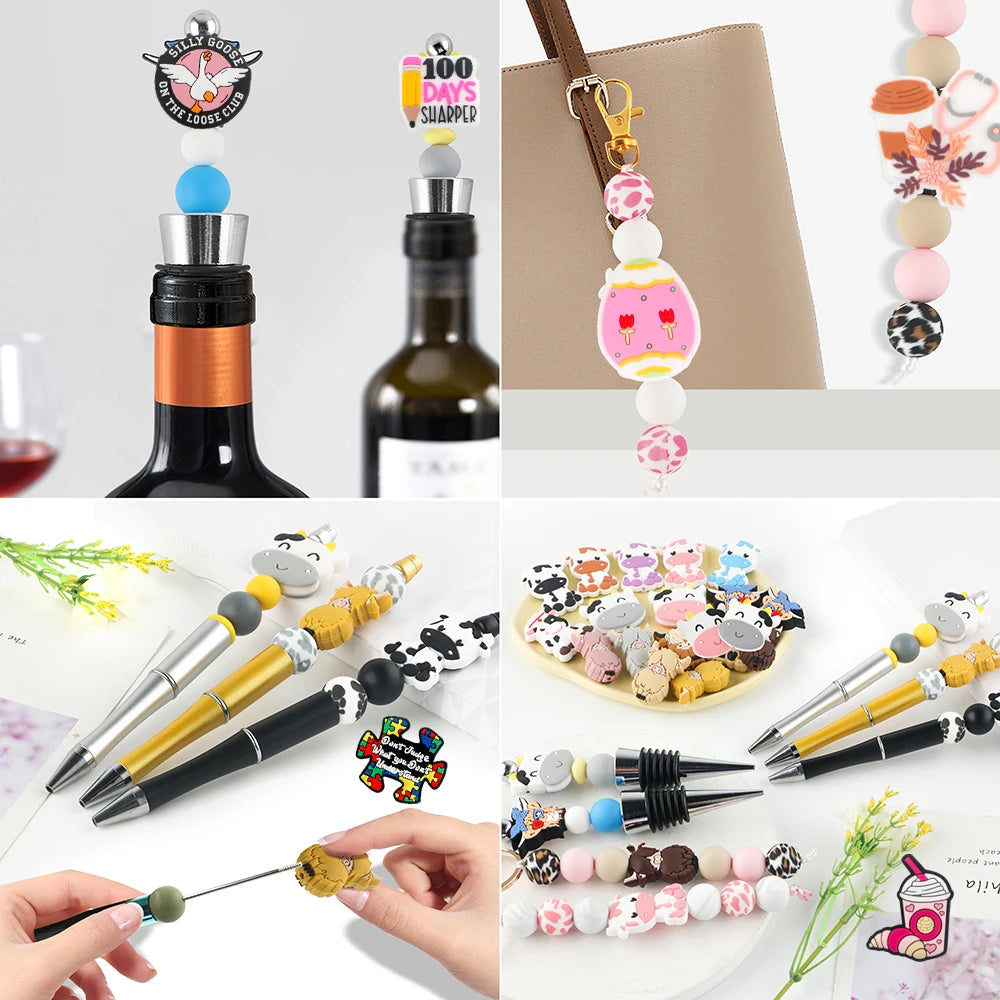 Kovict 5/10Pcs New Focal Silicone Beads Easter Series Bead For Jewelry Making DIY KeyChain Bracelet Necklace Pen Accessories - Lootquake