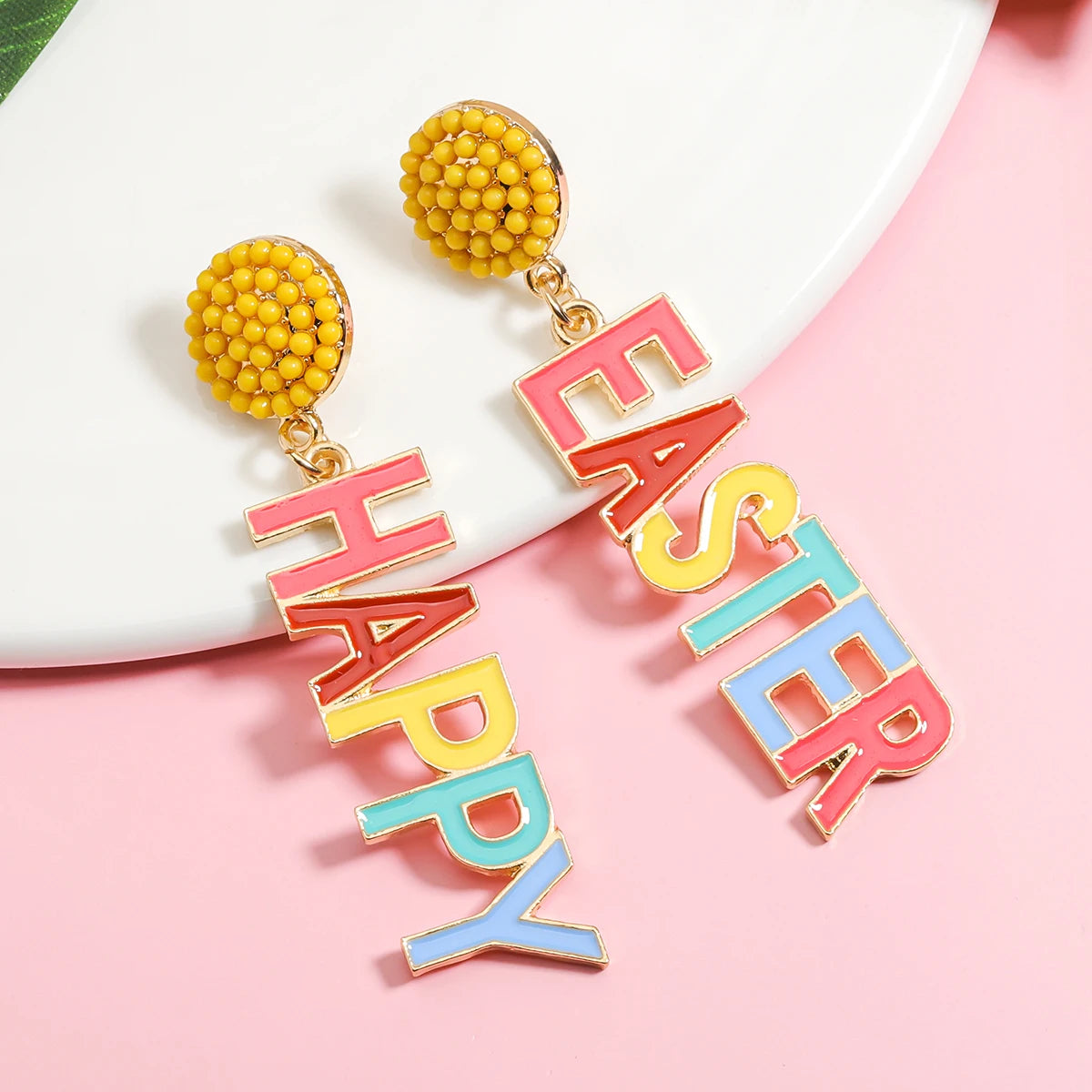 Best Lady Easter Earrings Alloy Pearls Rabbit Egg Shells Chicken Letters Tassels Various Options For You To Match - Lootquake