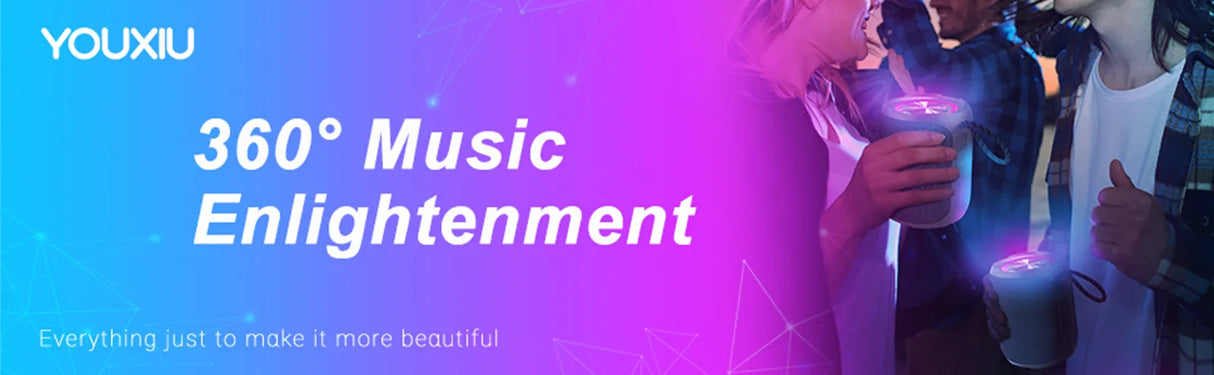 Altavoz Bluetooth portátil BT5.0 IPX7, impermeable, estéreo, música envolvente, inalámbrico, con luz LED, subwoofer, para exteriores.