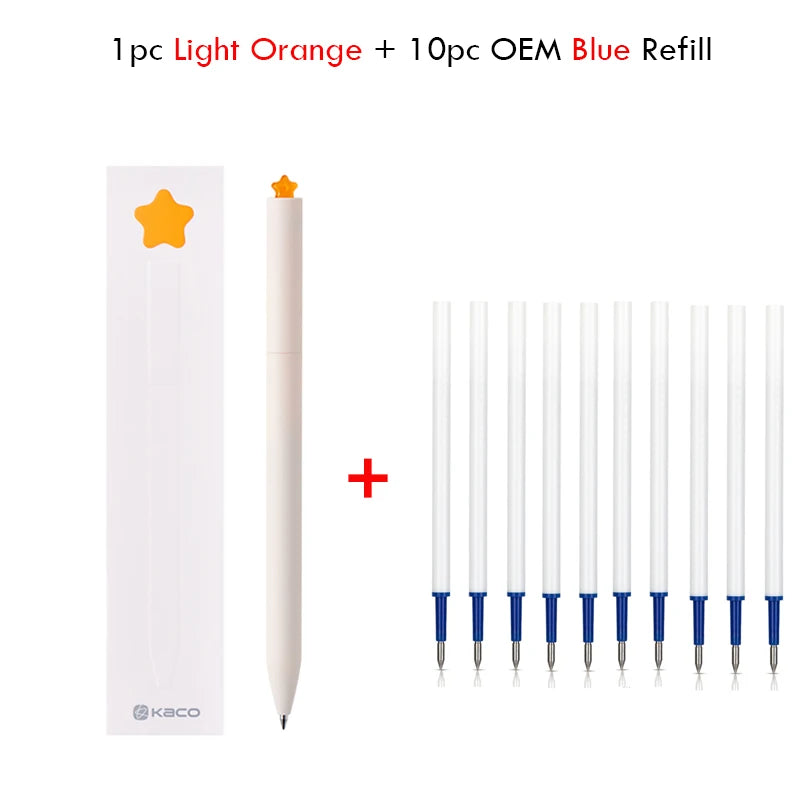 Juegos de bolígrafos de gel KACO, útiles escolares y de oficina para niños, de 0,5 mm de alta capacidad, con forma de corazón o signo del zodiaco, artículos de escritura, regalos de amor, artículos bonitos.