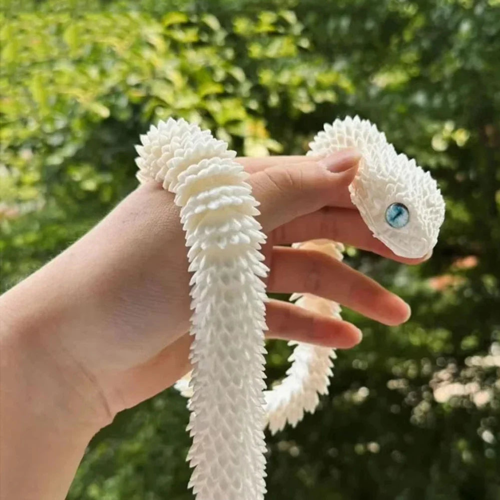 Snake Sculpture Articulated Snake Decor Articulated Snake Figurine with Movable Joints 3d Printed Model