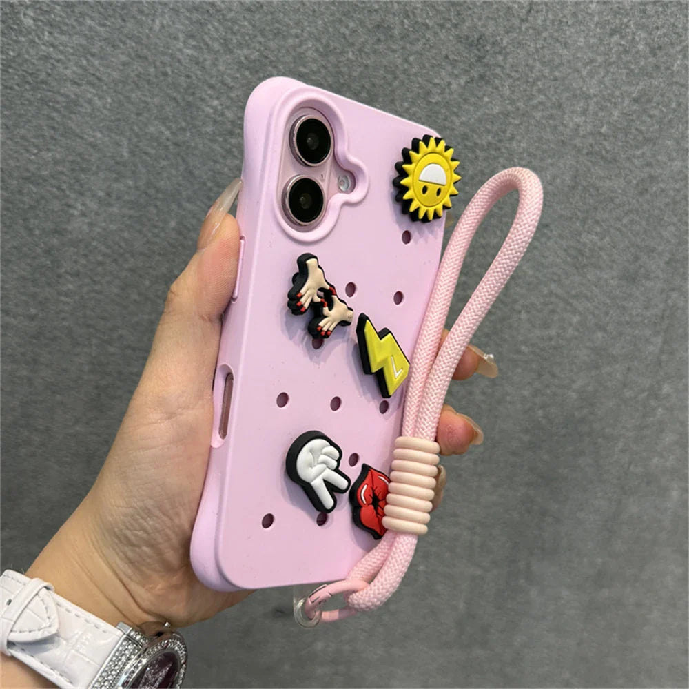 Funda blanda de silicona líquida con agujeros para iPhone