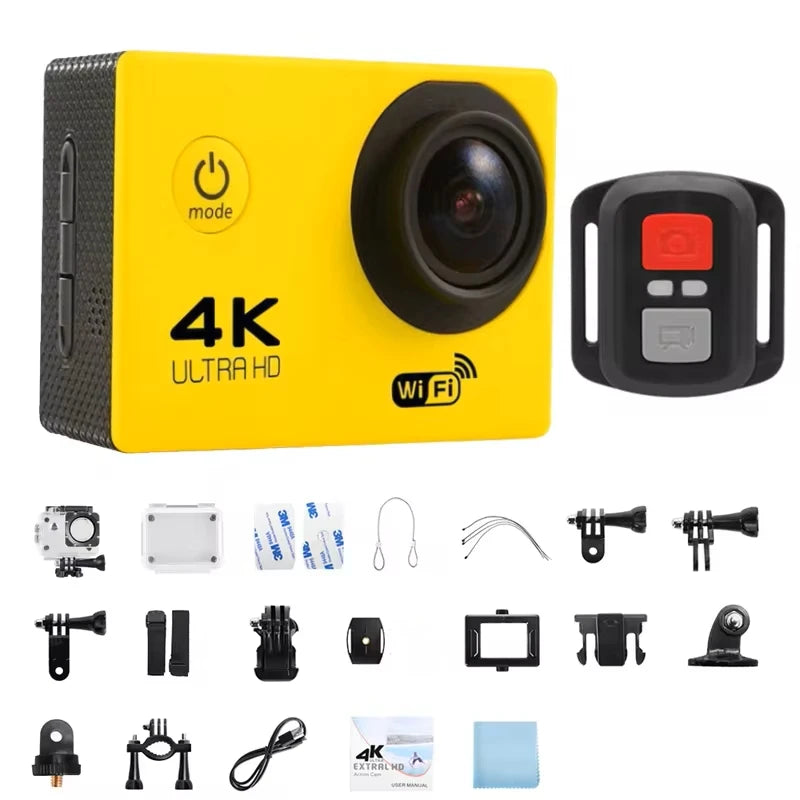 Cámara de acción 4K 1080P/30FPS WiFi 2.0" 170D, impermeable, subacuática, para casco, grabación de video, cámaras deportivas, minicámara para exteriores
