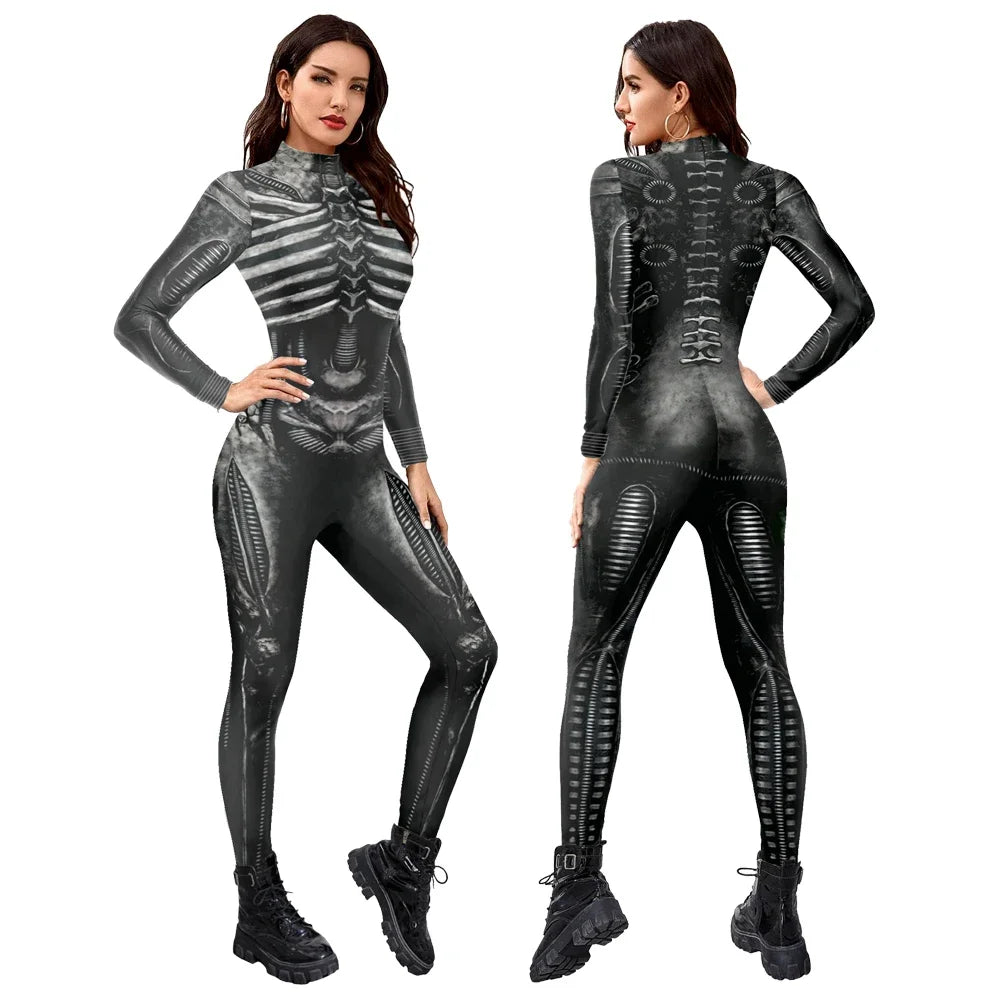 Skeleton Bodysuit High Elastic