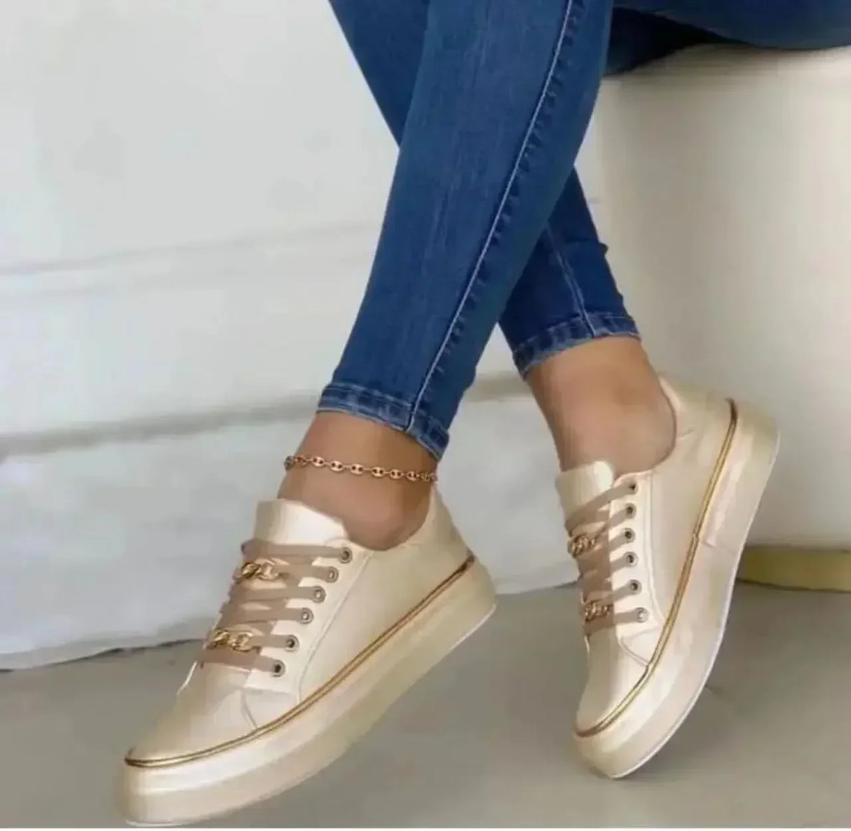 Women's Sneakers 2025 New Fashion Womens Shoes Comfortable Round Toe Platform Sneakers Lace-up Walking Vulcanized Shoes Zapatos - Lootquake