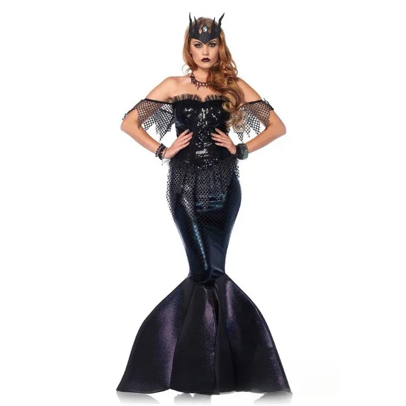 Halloween Cosplay Withch Mermaid Dress Sexy Princess Gothic Costume Fantasy Wizard Evening Outfits for Woman Carnival Party