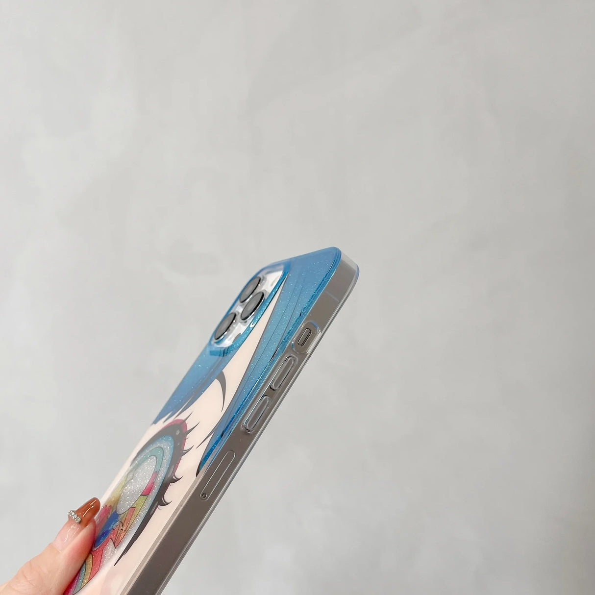 Cartoon Anime Iridescent Shinning Eyes Double Layers Phone Case