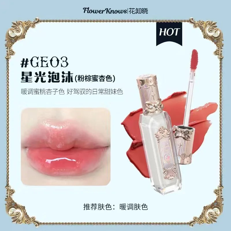 Flower Knows Strawberry Rococo Series Cloud Lip Cream Gloss à lèvres longue tenue Velvet Lip Tint Rouge à lèvres pour femmes Cosmétique