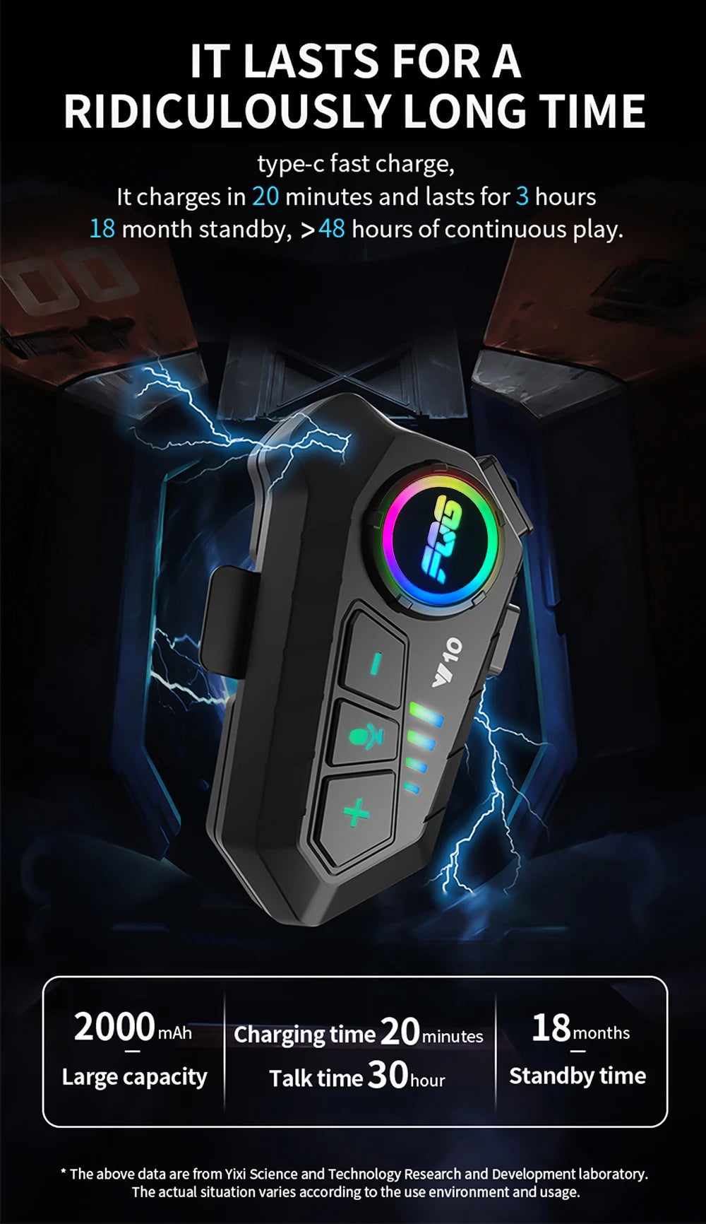 Auriculares inalámbricos Bluetooth 5.3 para casco, manos libres, para motocicleta, impermeables, reproductor de música MP3 y altavoz