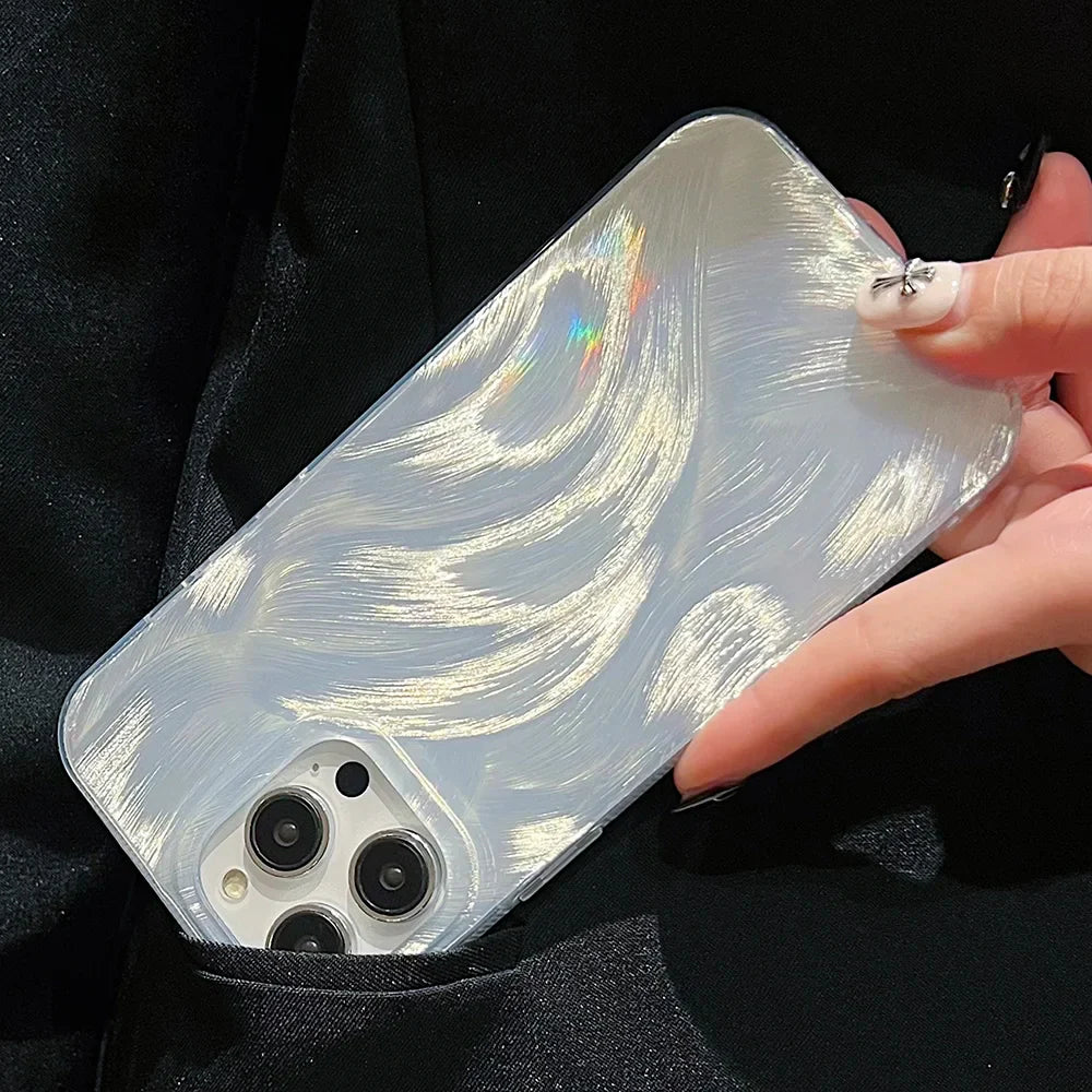 Funda de silicona suave para teléfono con láser colorido