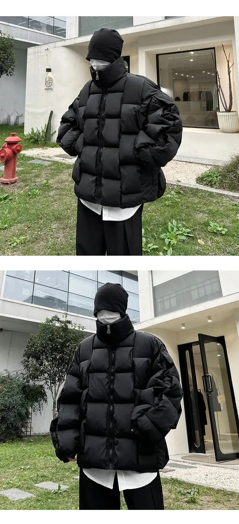 2023 Korean Fashion Thick Winter Jacket Men Parkas Jacket Men Outwear Coats Solid Stand Collar Windbreaker Cotton Padded Jacket - Lootquake