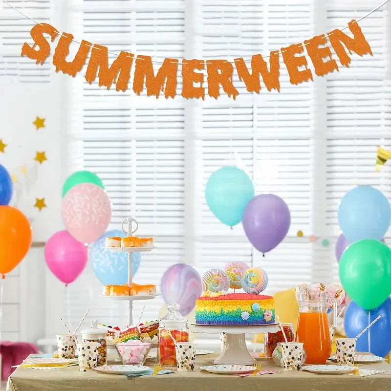 Banner de verano, decoraciones para fiestas de Halloween de verano, decoración de Halloween en verano