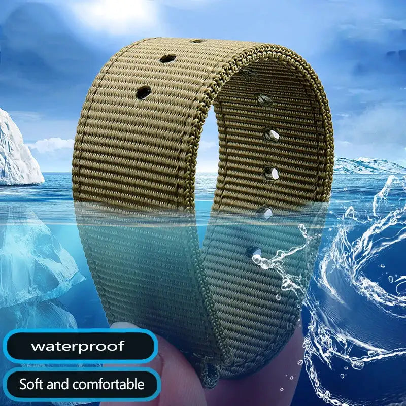 For TIMEX Tide Canvas Convex Strap Male Compass Bracelet T2N721 T2N720 TW2T76500 TW2T76300 Nylon Watchband 24*16MM Wristband - Lootquake