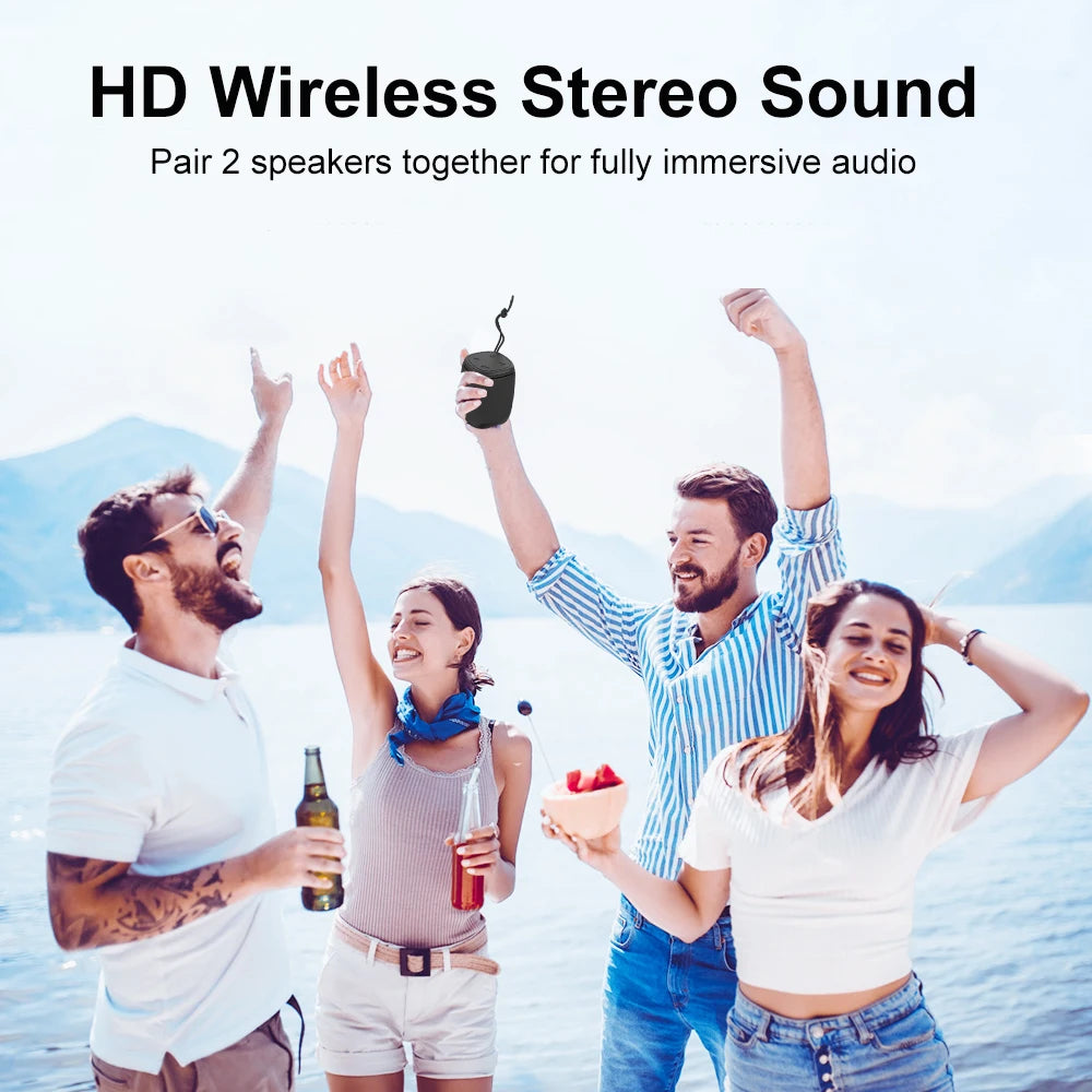 Altavoces Bluetooth portátiles, altavoz inalámbrico impermeable PX7, sonido HD, hasta 12 horas de reproducción, emparejamiento TWS, para casa, fiesta y exterior.