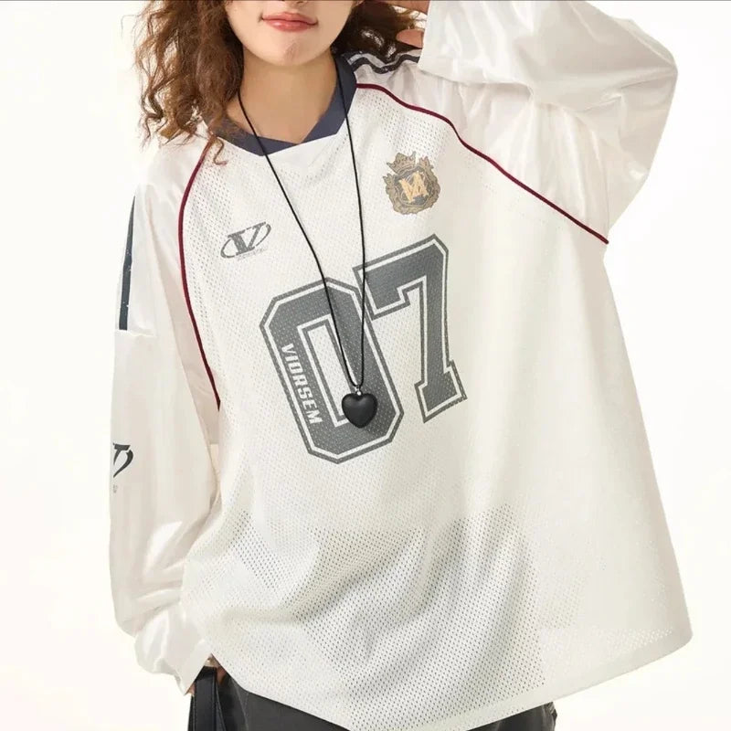 New Y2k Long Sleeve T Shirt Men and Women Harajuku Retro Letter Print Knitted Loose Sweatshirt Hip Hop Punk Long Sleeve Clothes - Lootquake