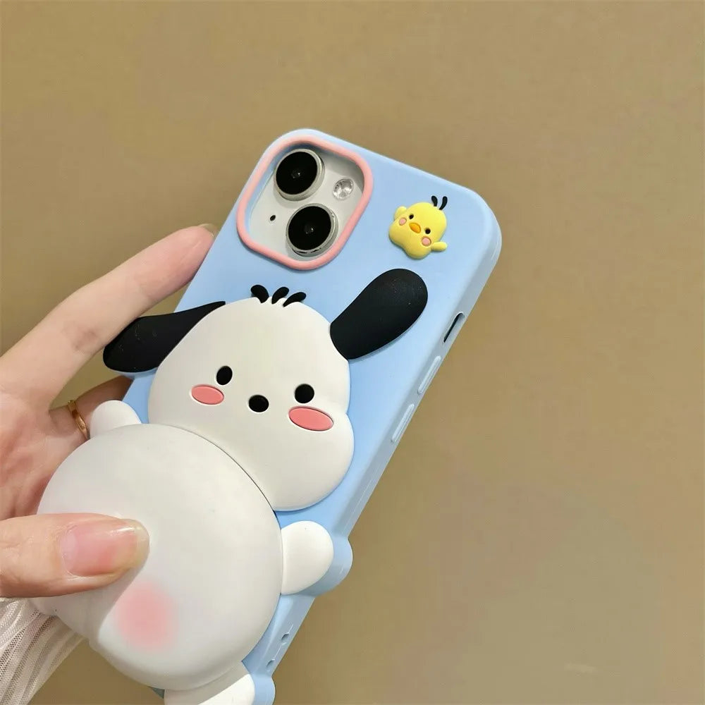 Funda para teléfono con trasero de perro Pochacco de dibujos animados