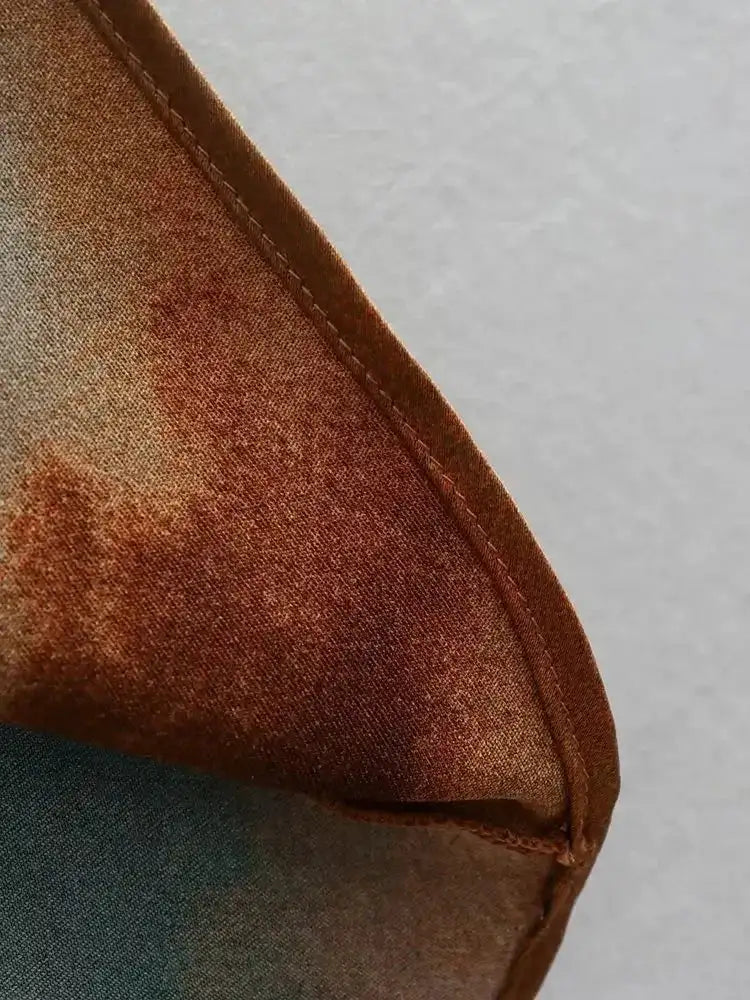 2023 New Women's Elegant Sexy Long Dress V-neck Open-back Rainbow Printing Tank Dress Sleeveless Summer Fashion