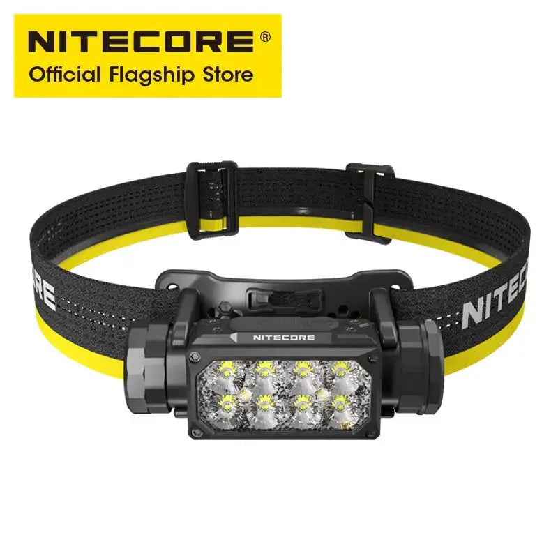 Linterna frontal LED NITECORE HC65 UHE de 2000 lúmenes, recargable por USB-C, 8 núcleos, haz doble, batería de iones de litio 18650 de 4000 mAh