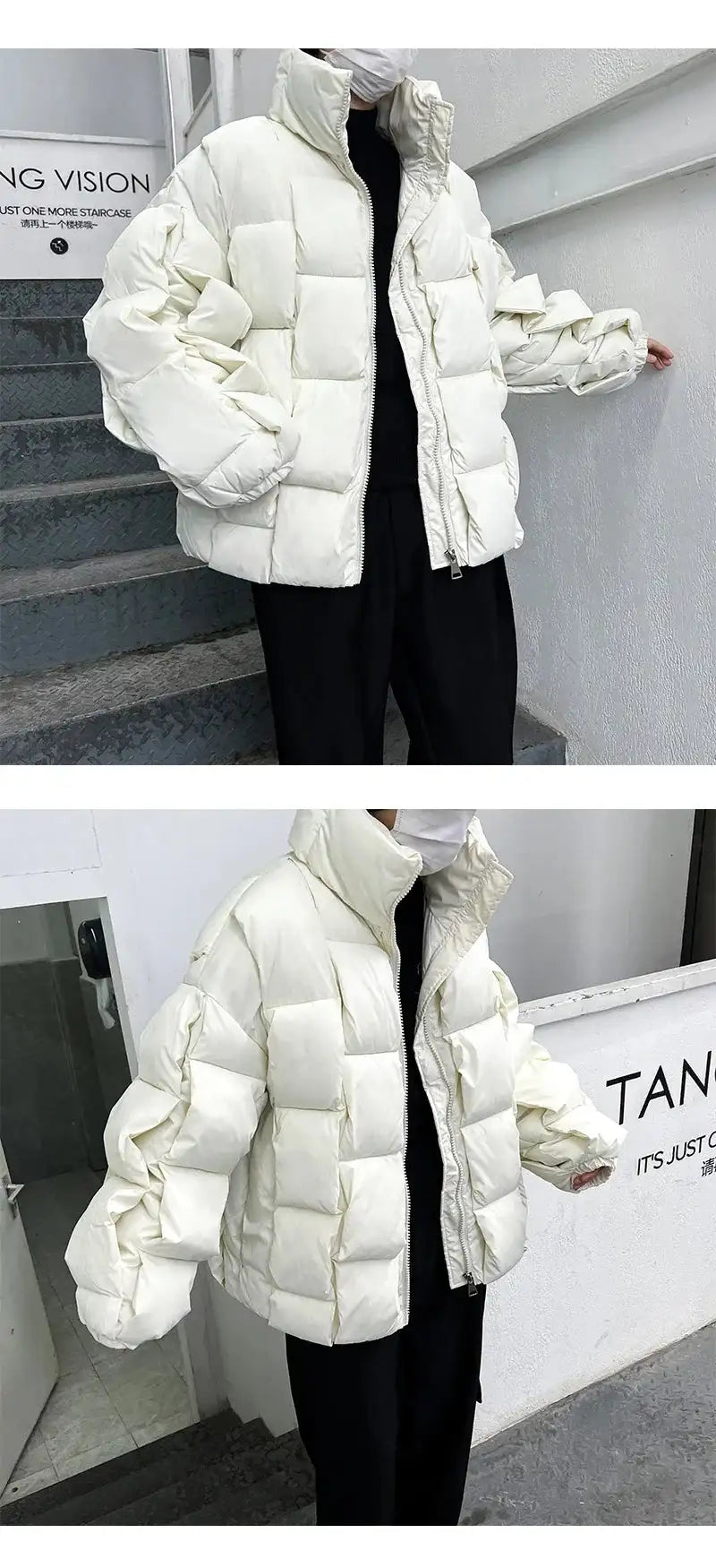 2023 Korean Fashion Thick Winter Jacket Men Parkas Jacket Men Outwear Coats Solid Stand Collar Windbreaker Cotton Padded Jacket - Lootquake