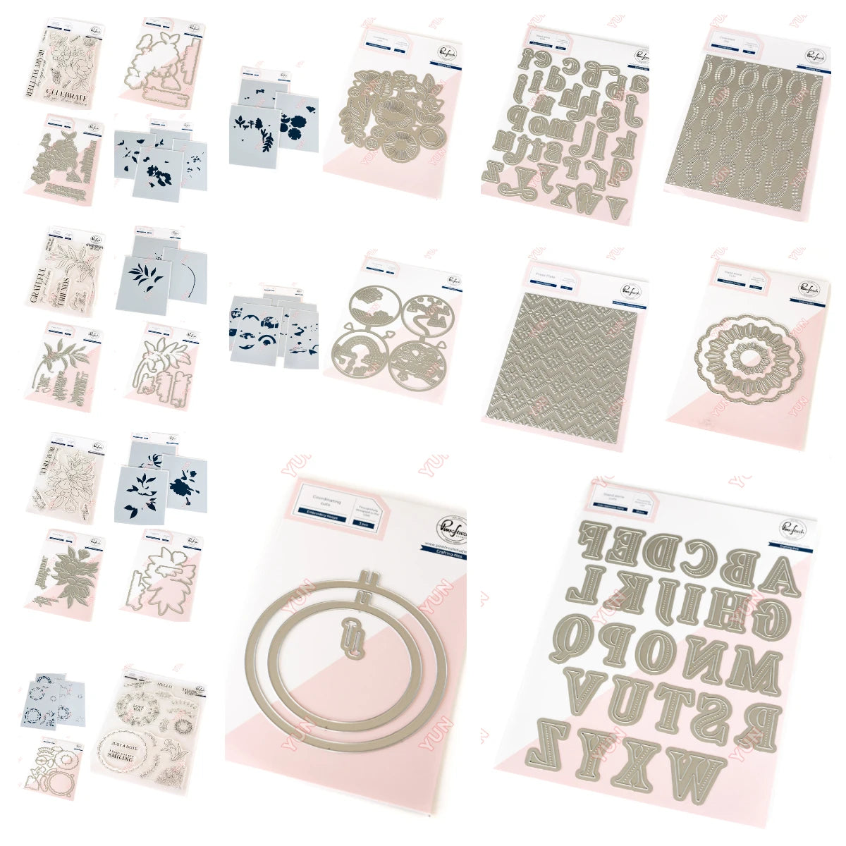 February 2025 New pink Floral Field Metal Cutting Dies Stamp Stencil Hot Foil Set DIY fresh Scrapbook Card Handmade Embossing - Lootquake