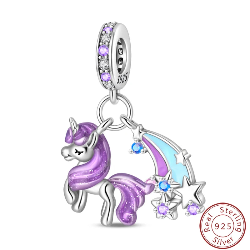 S925 Sterling Silver Princess Golf Hamster Camera Travel Three Piece Set Charms Beads 3mm DIY Fine Jewelry Making - Lootquake