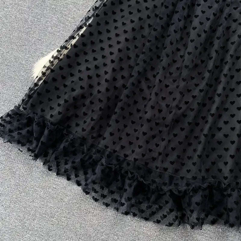 SINGREINY High Quality A Line Mesh Long Dress Spaghetti Strap Sleeveless Sheath Sundress 2023 Women Fashion Dot Print Maxi Dress - Lootquake