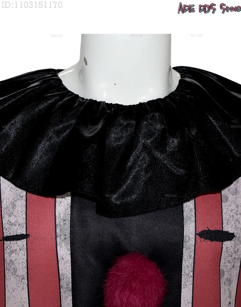 Halloween Horror Scary Clown Nightmere Party Creepy Killer Clown Cosplay Costume Red Wig Party Carnival Women Masquerade Outfit
