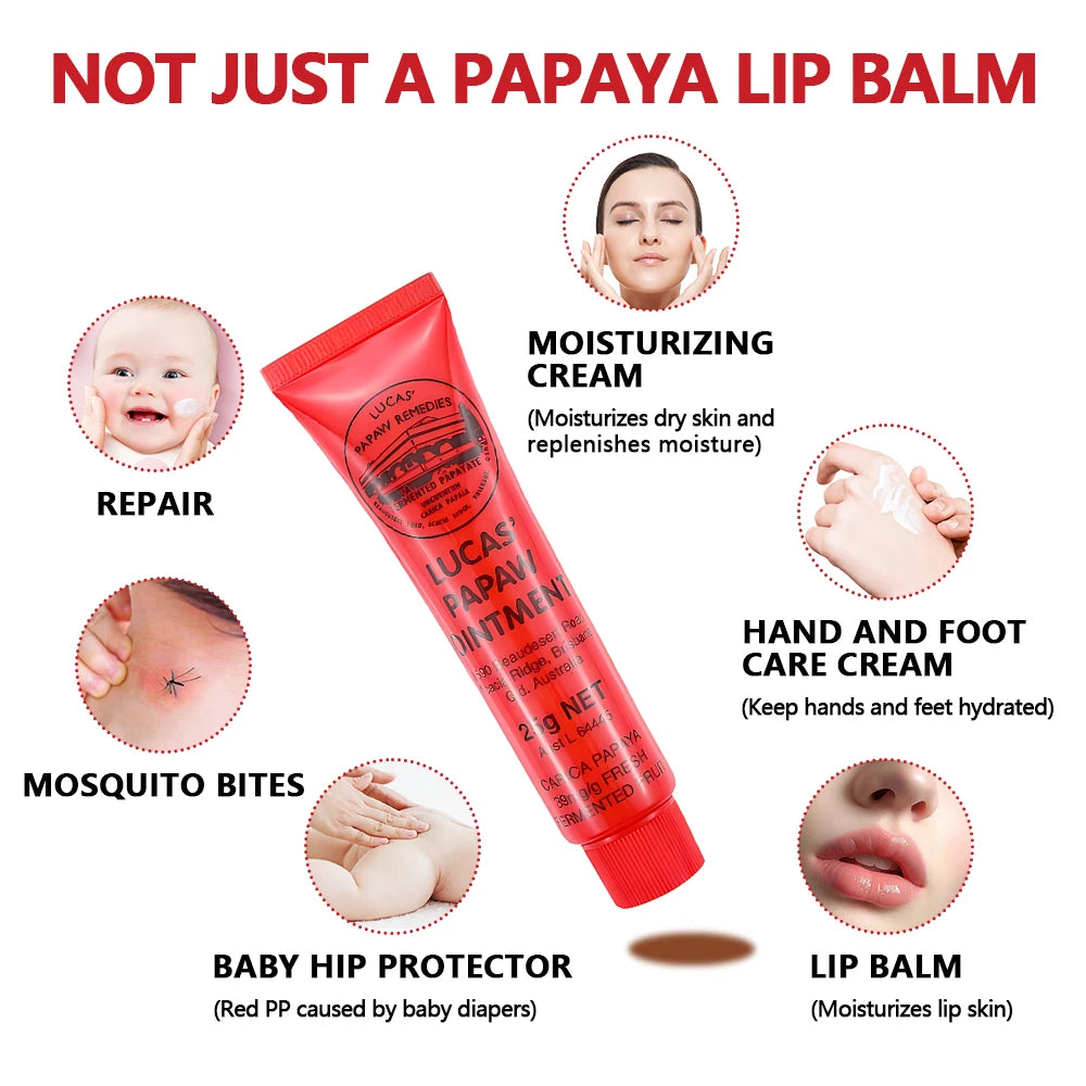 Face Care Lucas Papaw Ointment Balm Lipstick Moisturizing Anti Drying Multifunctional Hydrating Universal Cream Lip Balm Oil 25g