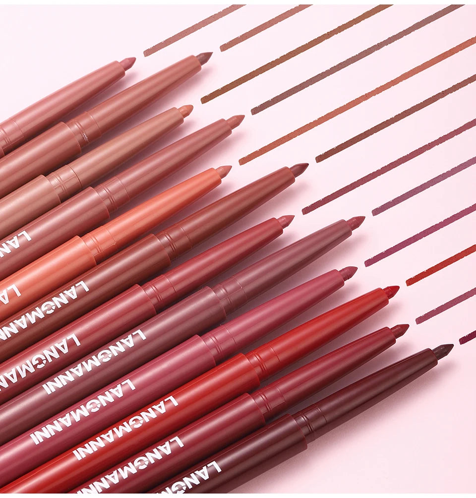 Ensemble de rouge à lèvres et crayon à lèvres imperméable intégré, sans bavure, sans décoloration, sans tasse, durable, facile à créer un maquillage parfait !
