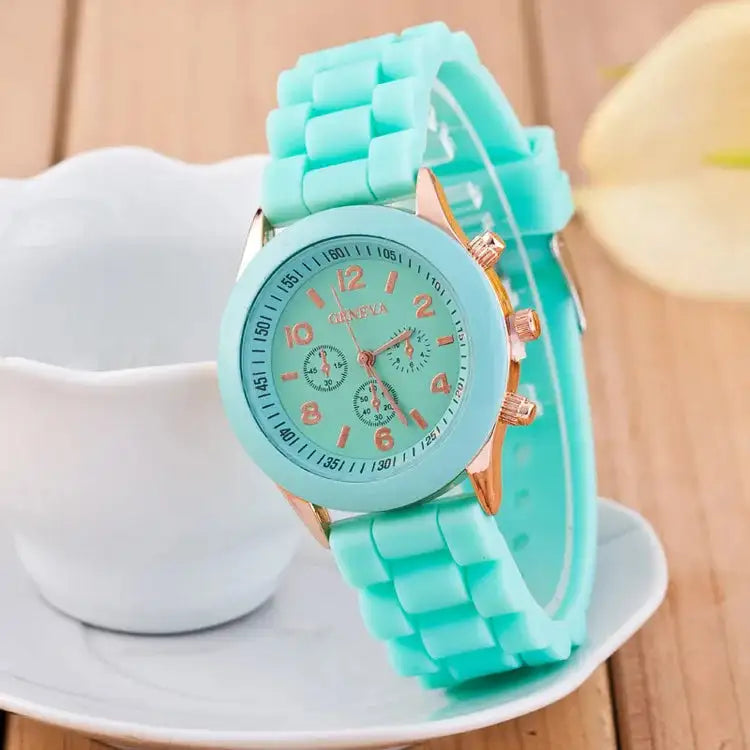 Watch Hot Sales Geneva Brand Silicone Women Watch Ladies Fashion Dress Quartz Wristwatch Female Watch Montre Relogio Feminino - Lootquake