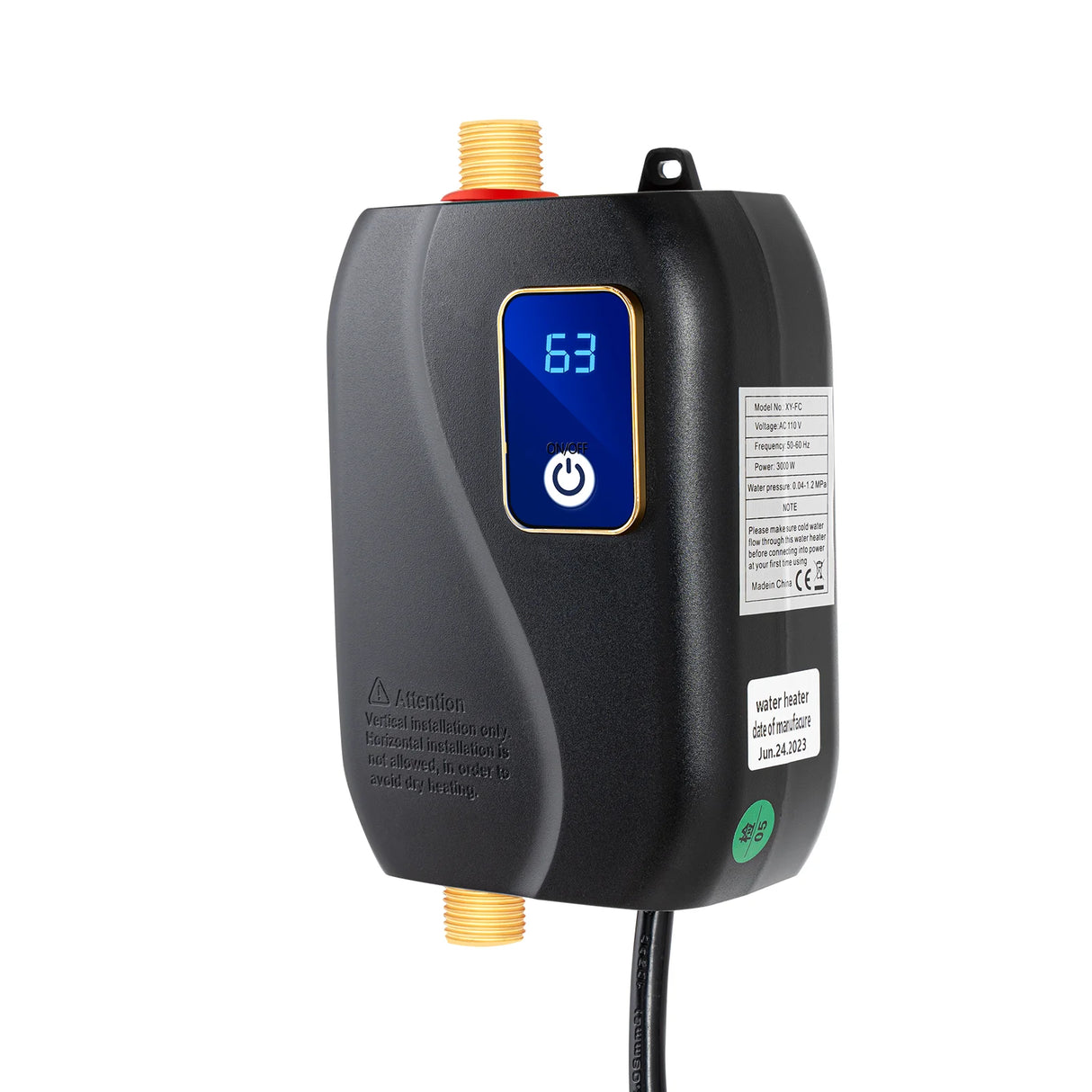 Chauffe-eau électrique instantané sans réservoir, 3,0 kW, 110 V, portable, pour la cuisine