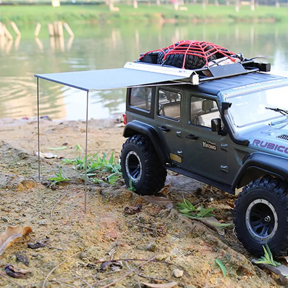 Toy Car Side Awning Rooftop Tent Luggage Roof Rack Net For 1/10 1/8 RC Crawler Car Traxxas TRX4 SCX10 TAMIYA ARRMA D90 - Lootquake