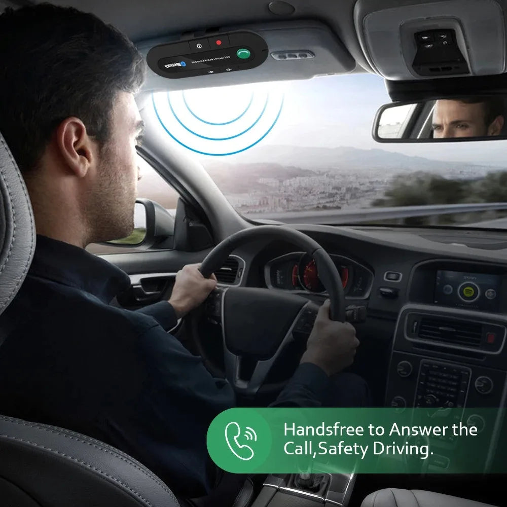 Kit mains libres Bluetooth pour voiture, clip pare-soleil, récepteur audio sans fil, haut-parleur stéréo sans fil, lecteur de musique MP3