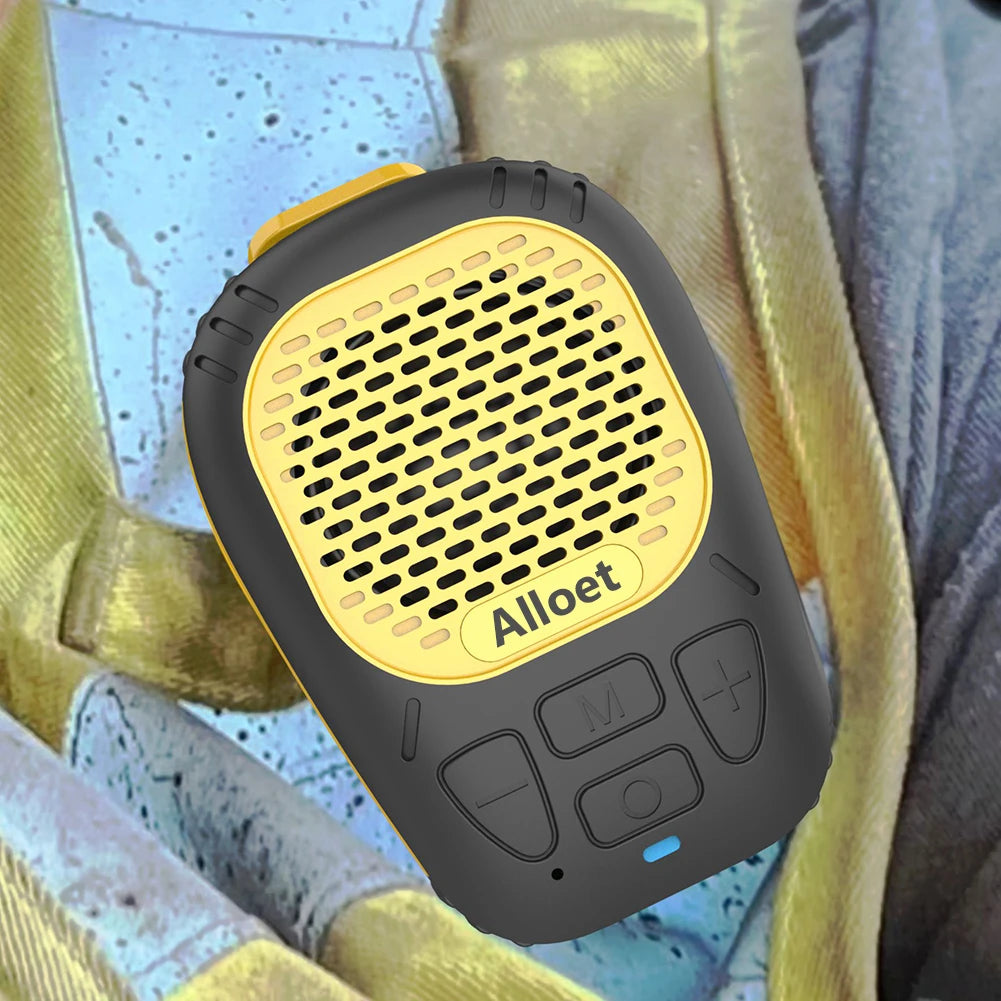 Altavoz portátil inalámbrico con Bluetooth 5.3 y correa magnética con clip, pequeño para ciclismo y senderismo.