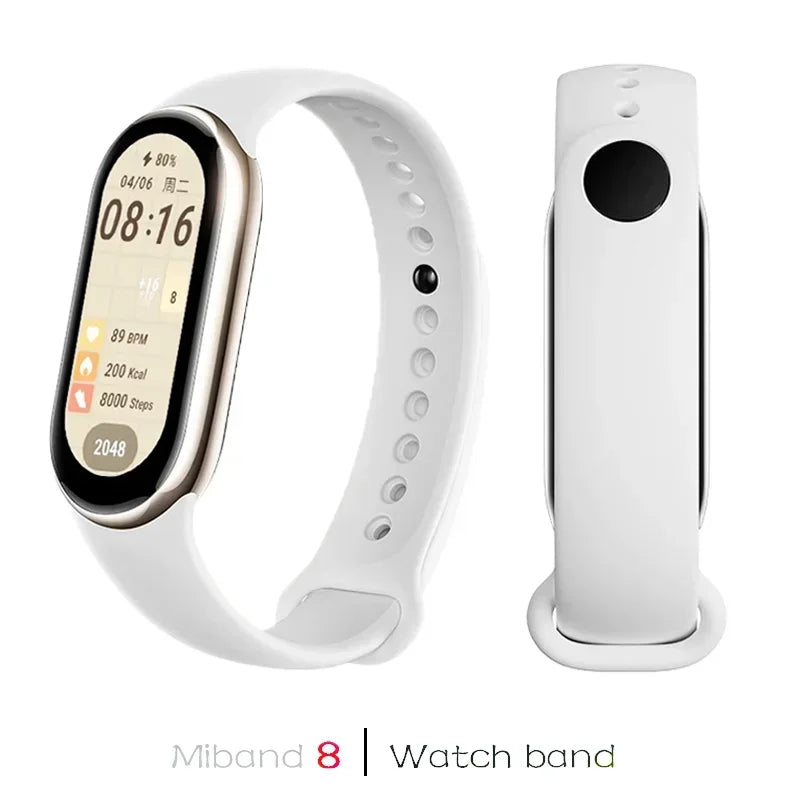 Bracelet de montre sport pour Xiaomi Mi Band 8-9 NFC, bracelet de rechange en silicone, étanche, accessoires