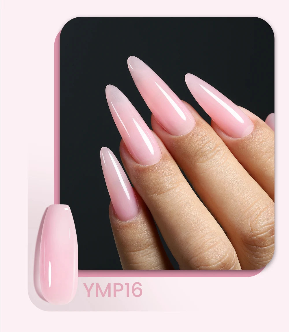Esmalte de uñas en gel YOKEFELLOW de 15 g, color rosa nude, transparente, para construcción, extensión, remojo, UV LED, acrílico.