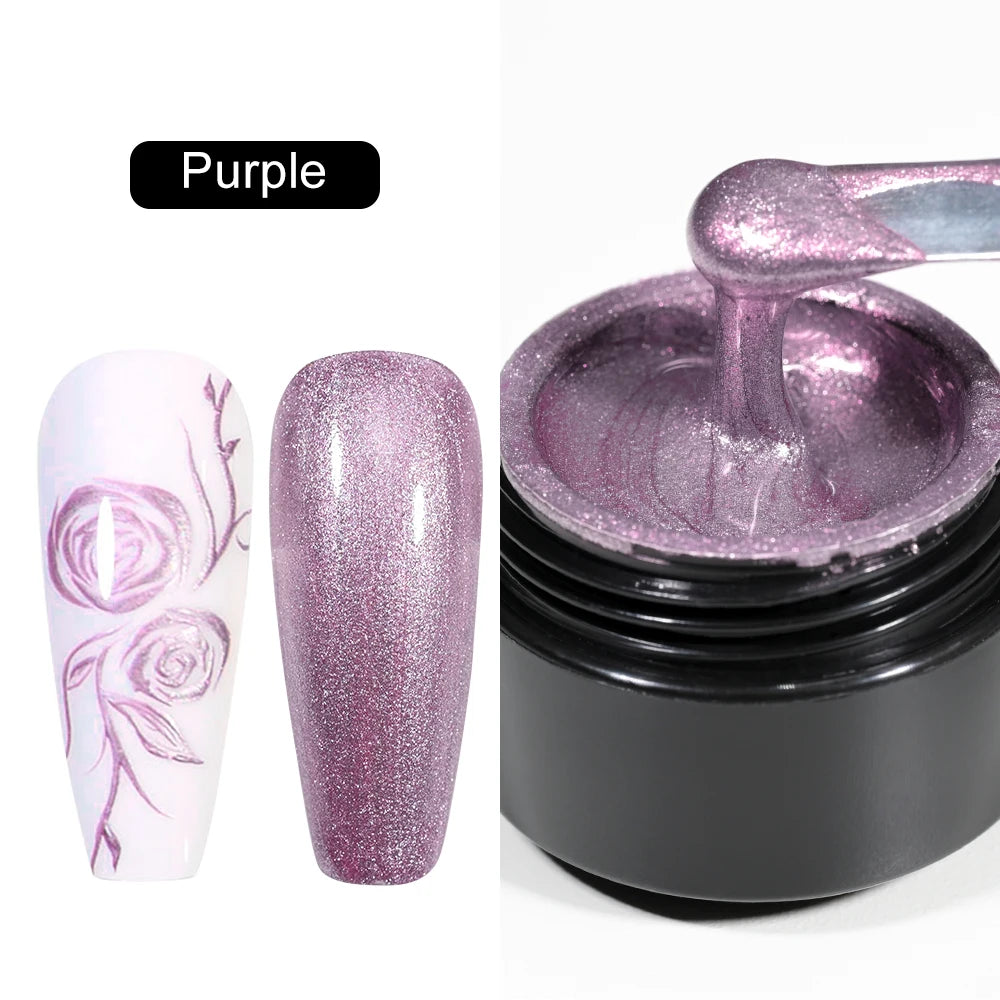 8ml Silver Mirror Metallic Nail Gels Polish UV Soak Off Paint Gel Polish Flower Drawing Gold Superbright Nails Lacquer UV Gel #*