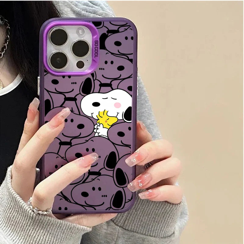 Preciosa funda de dibujos animados de Snoopy para iPhone